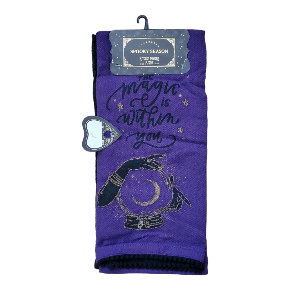 New Goth Fortune Teller‎ Kitchen Towels 2 Pack Purple & Black